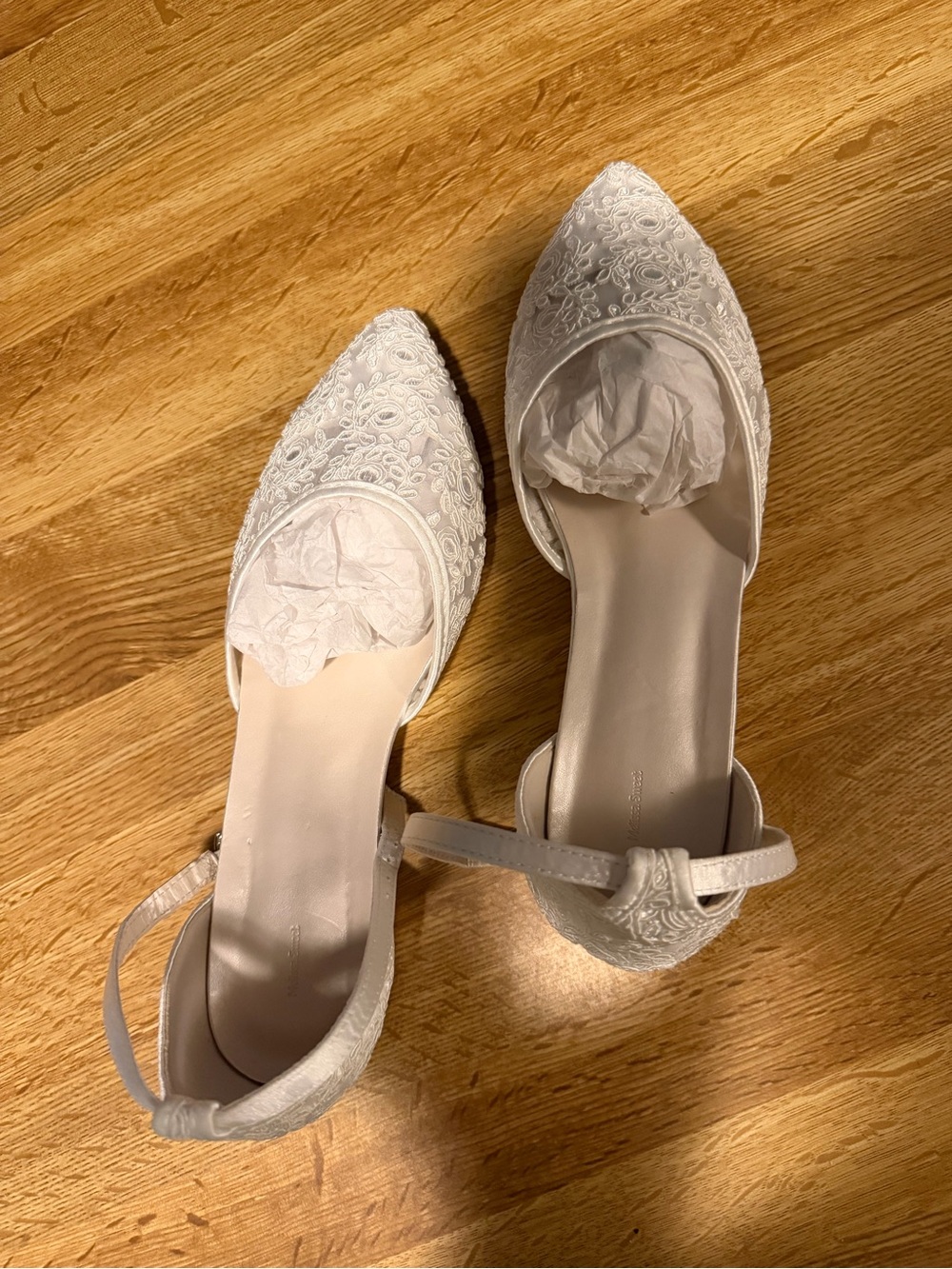 Melissa Sweet Embroidered Low Block Heels With Ankle Strap